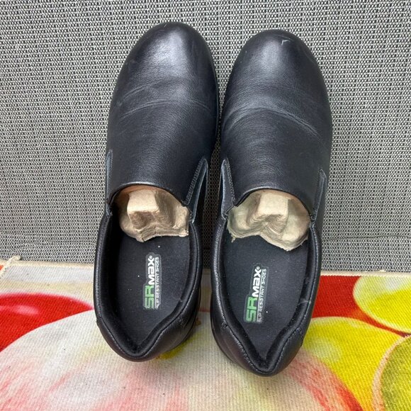 SR Max Womens Size 9 Black Albany Max Trax Leather Slip Resistant Loafer Shoes - Picture 2 of 9